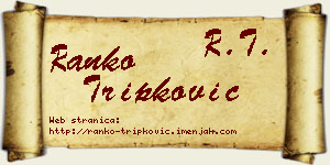 Ranko Tripković vizit kartica